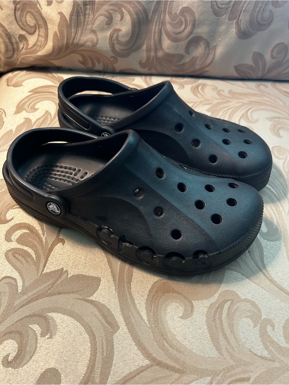 CROCS Baya Clogs Mens 8 Womens 10 Black Shoes Cutout Holes Water-Friendly